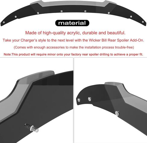 Venom V2 Wickerbill Spoiler Add-on Rear Spoiler with RivNut Tool for Dodge Charger 2015-2023 SRT Hellcat & Scat Pack in Saudi Arabia