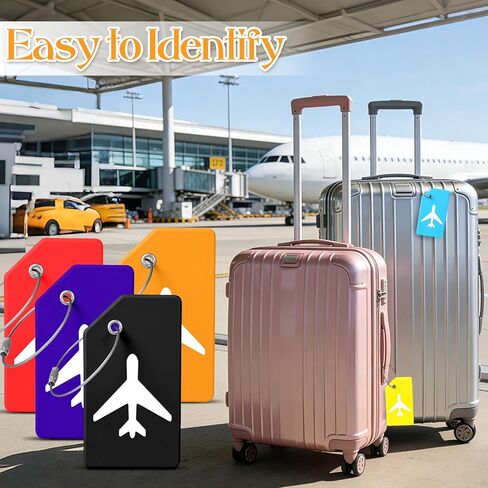 Sadnyy 8 Set Silicone Luggage Tags and Suitcase Locks with Keys Set Multicolor Small Luggage Padlock and Name ID Card Tags for Suitcase, Backpack, Laptop Bag, Locker, Travel Bag, Boxes, Drawer in Saudi Arabia