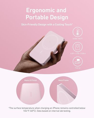 Anker MagGo Power Bank, 10,000mAh Qi2-Certified 15W Portable Charger | Slim and Fast MagSafe-Compatible Battery Pack, Ergonomic Design, for iPhone 16 / 15 / 14 / 13 Series and More in Saudi Arabia