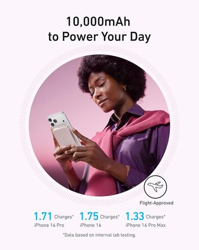 Anker MagGo Power Bank, 10,000mAh Qi2-Certified 15W Portable Charger | Slim and Fast MagSafe-Compatible Battery Pack, Ergonomic Design, for iPhone 16 / 15 / 14 / 13 Series and More in Saudi Arabia
