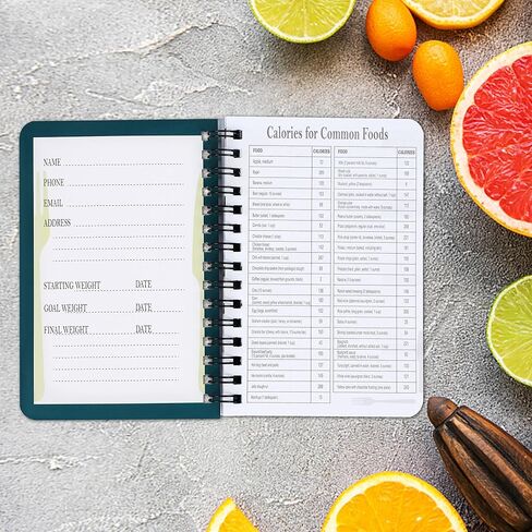ATDAWN Food Journal/Food Diary/Diet Journal Notebook, 120 pages - 3 1/2" x 5 1/4" Durable Thick Translucent Cover, Wire-O Binding in Saudi Arabia
