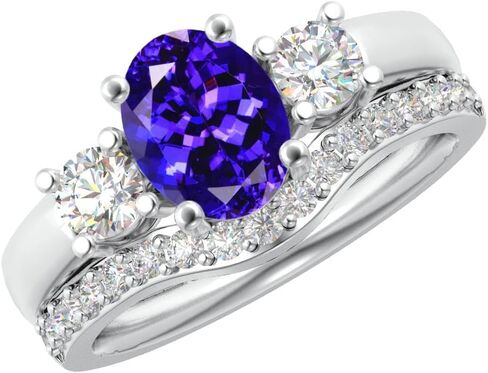 مجموعة هيوستن دايموند ديستريكت من 1 إلى 6 قيراط بيضاوية من الذهب الأبيض عيار 14 قيراط والأحجار الكريمة المزروعة في المختبر ومجموعة الزفاف الماسية المزروعة في المختبر (جودة الإرث AAAA) in Kuwait