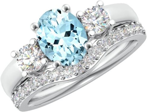 مجموعة هيوستن دايموند ديستريكت من 1 إلى 6 قيراط بيضاوية من الذهب الأبيض عيار 14 قيراط والأحجار الكريمة المزروعة في المختبر ومجموعة الزفاف الماسية المزروعة في المختبر (جودة الإرث AAAA) in Kuwait