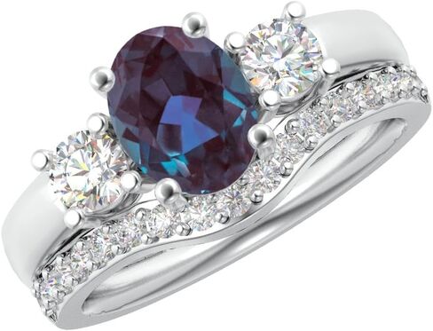 مجموعة هيوستن دايموند ديستريكت من 1 إلى 6 قيراط بيضاوية من الذهب الأبيض عيار 14 قيراط والأحجار الكريمة المزروعة في المختبر ومجموعة الزفاف الماسية المزروعة في المختبر (جودة الإرث AAAA) in Kuwait