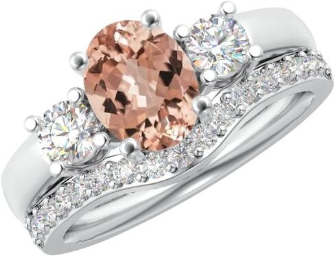 مجموعة هيوستن دايموند ديستريكت من 1 إلى 6 قيراط بيضاوية من الذهب الأبيض عيار 14 قيراط والأحجار الكريمة المزروعة في المختبر ومجموعة الزفاف الماسية المزروعة في المختبر (جودة الإرث AAAA) in Kuwait