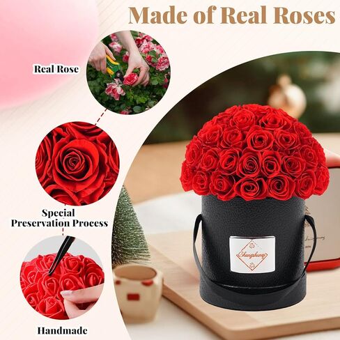 Changshunqi Flowers Roses Forever Gifts for Women - 49 Preserved Flowers Real Roses Birthday Flower Gifts for Delivery Women Wife Mother Eternal Rose for Valentines Mothers Day Gift for Mom Grandma in Saudi Arabia