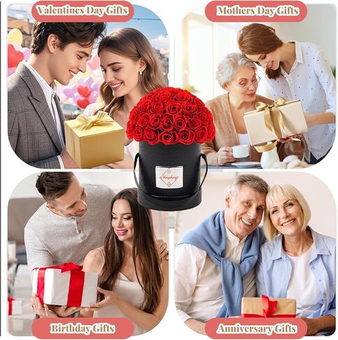 Changshunqi Flowers Roses Forever Gifts for Women - 49 Preserved Flowers Real Roses Birthday Flower Gifts for Delivery Women Wife Mother Eternal Rose for Valentines Mothers Day Gift for Mom Grandma in Saudi Arabia