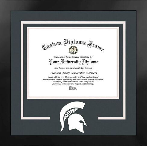 Campus Images NCAA Michigan State Spartans Unisex Spirit Diploma Manhattan Black Frame with Bonus Lithograph, Black, One Size in Saudi Arabia