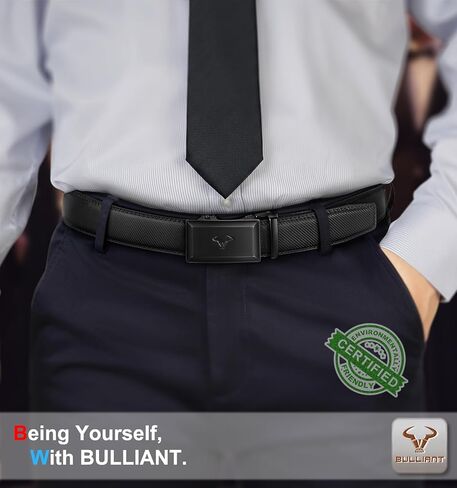 BULLIANT Men Belt,Ratchet Leather Belt Click Adjustable for Men Jeans Dress Casual 1 3/8-Cut to Fit in Saudi Arabia
