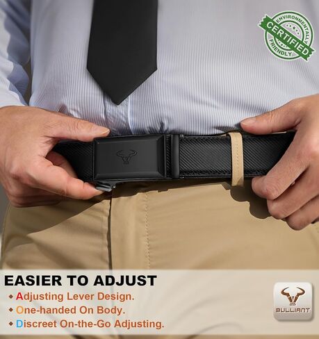 BULLIANT Men Belt,Ratchet Leather Belt Click Adjustable for Men Jeans Dress Casual 1 3/8-Cut to Fit in Saudi Arabia