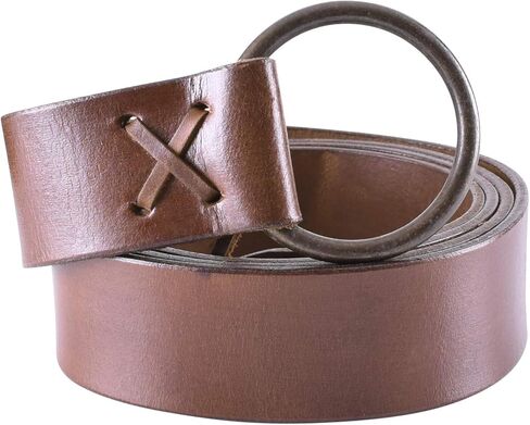 Battle-Merchant Medieval Leather Ring Belt Cross-Lacing 75" Long Viking Renaissance Belt Brown or Black in Saudi Arabia