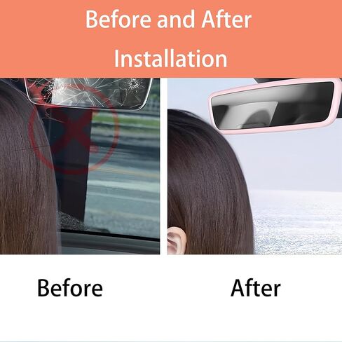 Rear View Mirror Protector Frame for Model 3/Y, Silicone Rearview Cover Edge Protection, Auto Interior Decoration Accessories, Easy Install Car Mirror Trim (Pink) in Saudi Arabia