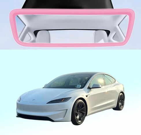 Rear View Mirror Protector Frame for Model 3/Y, Silicone Rearview Cover Edge Protection, Auto Interior Decoration Accessories, Easy Install Car Mirror Trim (Pink) in Saudi Arabia