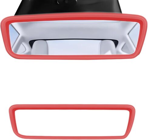 Rear View Mirror Protector Frame for Model 3/Y, Silicone Rearview Cover Edge Protection, Auto Interior Decoration Accessories, Easy Install Car Mirror Trim (Pink) in Saudi Arabia