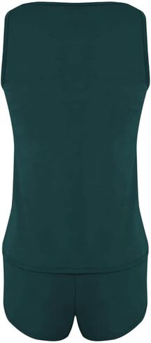 Bathing Suit for Women Blouson Tankini Swimsuits Tummy Control Two Piece Bathing Suits with Sporty Pockets Swim Shorts in Kuwait