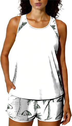 بدلة سباحة DASAYO Tankini للنساء ملابس سباحة صيفية مكونة من قطعتين للتحكم في البطن مع شورت جيب رياضي زي شاطئ عصري 2026 in Kuwait