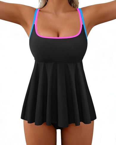 XUNYU Tankini Swimsuits for Women Tummy Control Bathing Suit 2 Piece High Waisted Swimsuit Modest Full Coverage Swimwear 2026 in Saudi Arabia