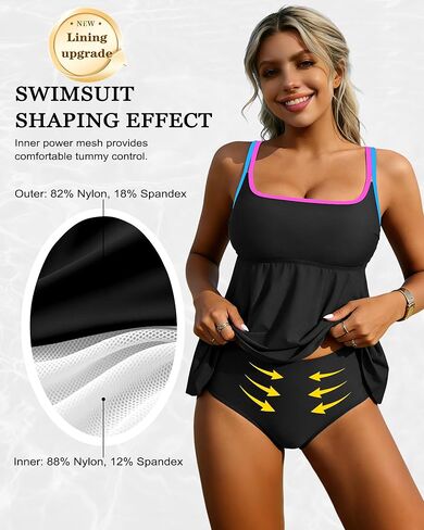 XUNYU Tankini Swimsuits for Women Tummy Control Bathing Suit 2 Piece High Waisted Swimsuit Modest Full Coverage Swimwear 2026 in Saudi Arabia