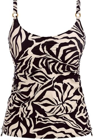 Fantasie Aruba Nights Underwire Adjustable Side Tankini (505351),38FF,Black/Cream - Black/Cream,38FF in Saudi Arabia