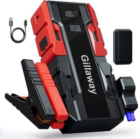حزمة بطارية 001B 3000A Car Jump Starter (ما يصل إلى 9.0 لتر غاز ومحرك ديزل 7.0 لتر)، شاحن سيارة 12 فولت، بطارية محمولة مع بنك طاقة in Kuwait