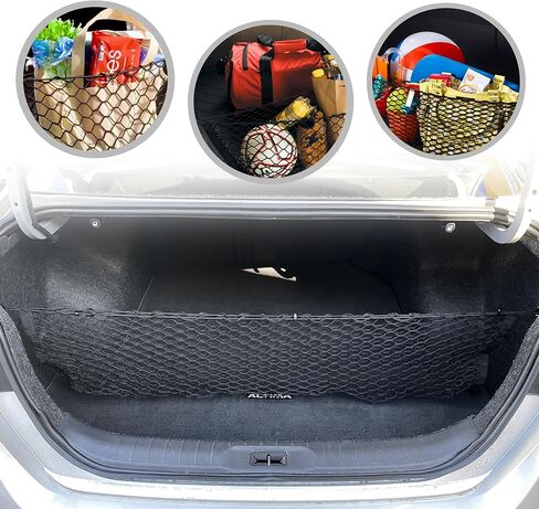 شبكة شحن شبكية مرنة على شكل ظرف لسيارة Nissan Altima S SV SL 2013-2025 - منظمات وتخزين صندوق ممتاز - شبكة أمتعة لسيارات الدفع الرباعي - أفضل منظم سيارة لنيسان ألتيما in Saudi Arabia