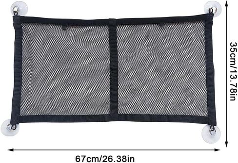 Car Storage Pocket Net Universal Storage Nylon Net Car Luggage Pocket Car Windows Mesh Net with Suction Cup for Bottles, Groceries (Large-1pcs) in Kuwait