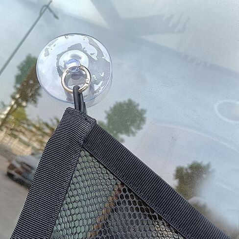 Car Storage Pocket Net Universal Storage Nylon Net Car Luggage Pocket Car Windows Mesh Net with Suction Cup for Bottles, Groceries (Large-1pcs) in Kuwait