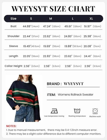 Wyeysyt Women's Oversized Rollneck Sweater Chunky Cable Knit Soft Pullover Sweater Fall Winter Casual Knitwear in Saudi Arabia