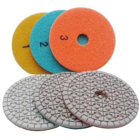GRINCUTREX 3 Step Polishing Pad 4 Inch Diamond Flexible Polishing Disc for Granite Quartz Engineered Stone and Marble (Full Set,3PCS) in Saudi Arabia