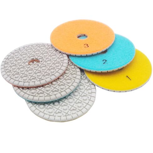 GRINCUTREX 3 Step Polishing Pad 4 Inch Diamond Flexible Polishing Disc for Granite Quartz Engineered Stone and Marble (Full Set,3PCS) in Saudi Arabia