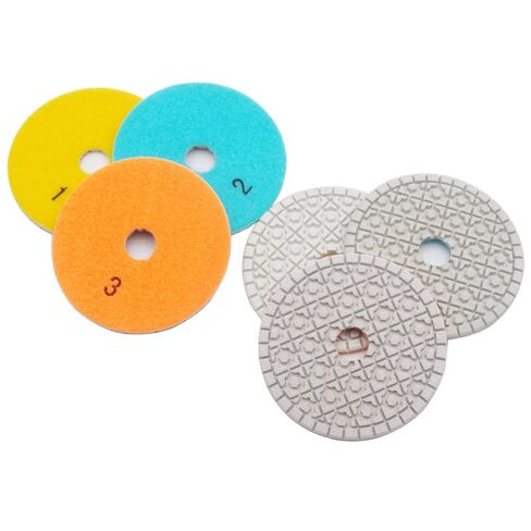 GRINCUTREX 3 Step Polishing Pad 4 Inch Diamond Flexible Polishing Disc for Granite Quartz Engineered Stone and Marble (Full Set,3PCS) in Saudi Arabia