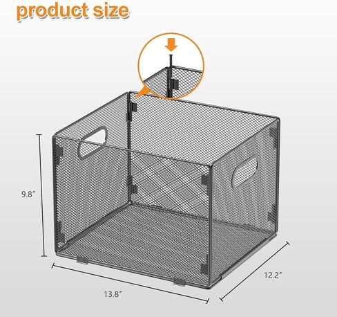 منظم الملفات المعلقة، منظم مجلد الملفات، قفص شبكي للتعليق مع مقبض، صندوق تخزين صندوق الملفات، سلة ملفات لحجم الحروف في المكتب والمنزل، أسود in Kuwait