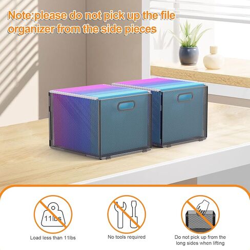 منظم الملفات المعلقة، منظم مجلد الملفات، قفص شبكي للتعليق مع مقبض، صندوق تخزين صندوق الملفات، سلة ملفات لحجم الحروف في المكتب والمنزل، أسود in Kuwait