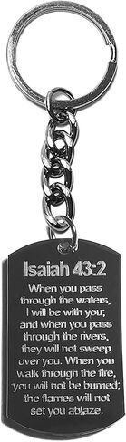 Hat Shark Isaiah 43:2 Bible Verse - Metal Ring Key Chain Keychain in Saudi Arabia