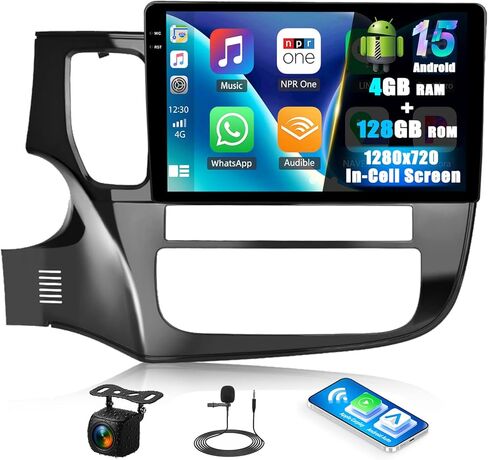 2+64G ستيريو سيارة أندرويد لميتسوبيشي أوتلاندر 2012-2018 مع Carplay Android Auto Mirror Link 10.1 بوصة شاشة تعمل باللمس FM RDS HiFi Bluetooth WiFi GPS+Camera&MIC in Kuwait