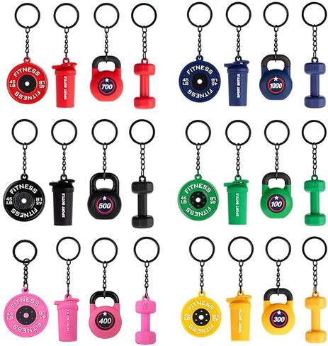 24PCS Barbell Dumbbell Bottle Keychain for Fitness Lovers Gym Keychain in Saudi Arabia