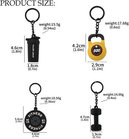 24PCS Barbell Dumbbell Bottle Keychain for Fitness Lovers Gym Keychain in Saudi Arabia