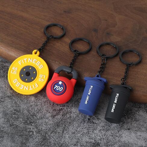 24PCS Barbell Dumbbell Bottle Keychain for Fitness Lovers Gym Keychain in Saudi Arabia