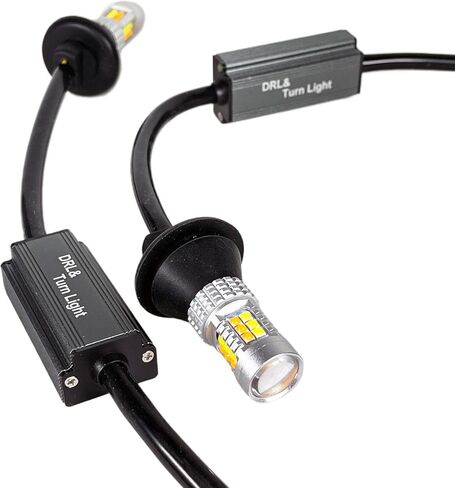 3157 Error Free Dual Color Switchback DRL LED Turn Signal Light Bulbs No Hyper Flash Built-in Resistors All in One, White/Amber Yellow, Pack of 2 in Kuwait