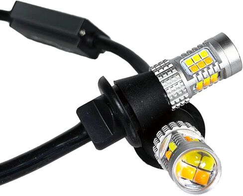 3157 Error Free Dual Color Switchback DRL LED Turn Signal Light Bulbs No Hyper Flash Built-in Resistors All in One, White/Amber Yellow, Pack of 2 in Kuwait