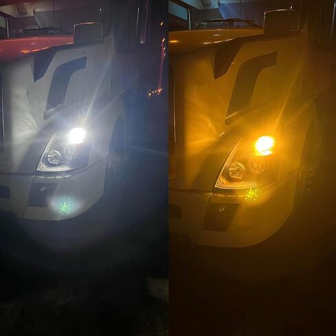 3157 مصابيح إضاءة مزدوجة اللون خالية من الأخطاء DRL LED لإشارة الانعطاف بدون فلاش فائق ومقاومات مدمجة الكل في واحد، أبيض/أصفر كهرماني، حزمة من 2 in Kuwait