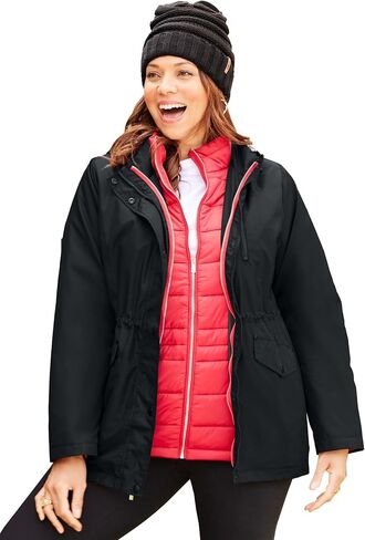 Women's Plus Size 3-In-1 Parka Jacket in Saudi Arabia