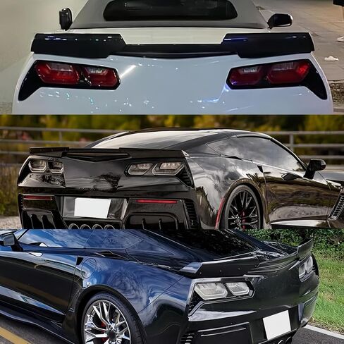 Rear Trunk Wing Spoiler for Corvette C7 Z06 2014-2019 Stage 3 Style Rear Spoiler Wing Rear Trunk Lid Wing Spoiler (Glossy Black) in Saudi Arabia