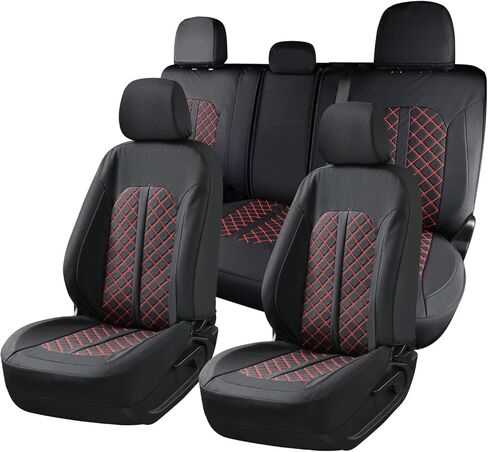 أغطية مقاعد Truckiipa الأمامية Ford F150، أغطية مقاعد جلدية مقاومة للماء مناسبة لـ 2015-2026 Ford F150 SuperCrew، 2017-2026 F250 F350 F450 Super Duty Crew Cab، زوج أمامي، أزرق وأسود in Kuwait