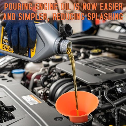 2 Pcs Flexible UTV Oil Funnel Foldable Silicone Oil Drain Change Funnel for Automotive, Cars, ATVs, Motorcycles, Boats and Trucks in Saudi Arabia
