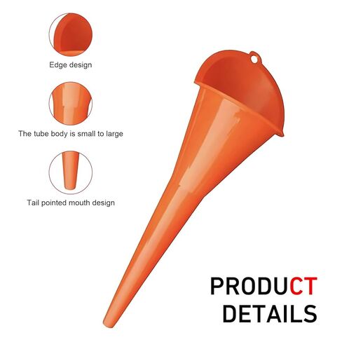 2 PCS Long Neck Oil Funnels, 2 Sizes Hand-Free Filler Funnel, Wide Mouth Spill Saver Fueling Tool with Hanging Hole, Universal Water Engine Oil Lube Fuel Filling Tool for Car Motorcycle (Red) in Kuwait