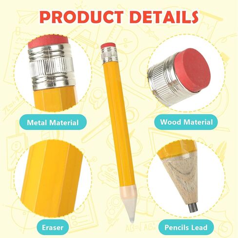 16 Pcs Wooden Jumbo Pencils, 13 Inch Funny Large Novelty Pencil, Wood Cool Giant Pencil, Big Novelty Pencils for Home School Office Halloween Christmas Party Prop Gift Decor, 4 Colors in Saudi Arabia