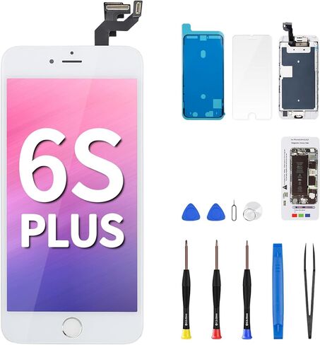 for iPhone 6s Plus Screen Replacement with Home Button LCD Repair Kit 3D Touch Display Digitizer 5.5" Black Front Camera Speaker Proximity Sensor Glass Assembly Fix Tools A1634 A1687 A1699 in Kuwait