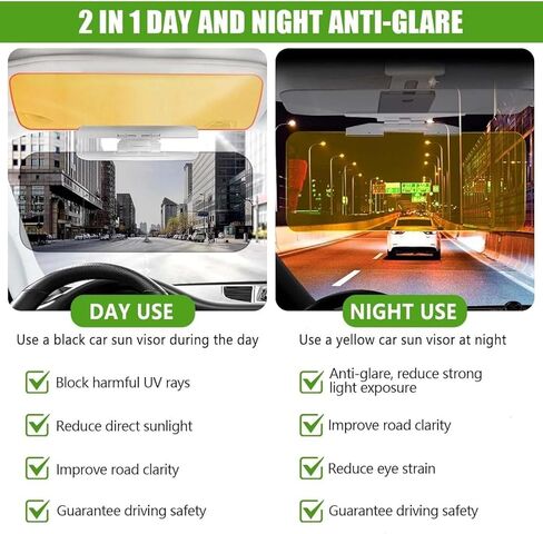 2 Pack Sun Visor Extender for Car Anti-Glare Reflect Light Sun Visor Anti-Ultraviolet Car Visor Extender Sun Blocker Day and Night Dual-Use for Safe Driving in Saudi Arabia