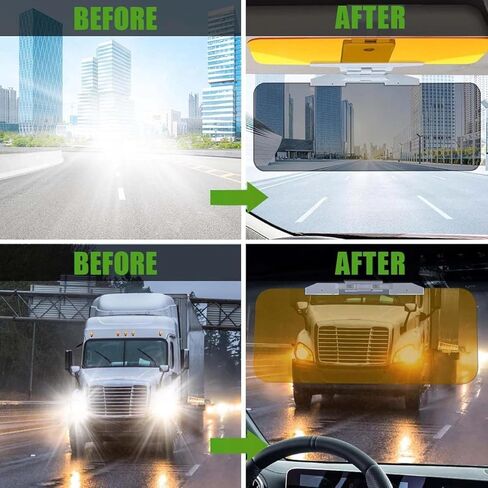 2 Pack Sun Visor Extender for Car Anti-Glare Reflect Light Sun Visor Anti-Ultraviolet Car Visor Extender Sun Blocker Day and Night Dual-Use for Safe Driving in Saudi Arabia